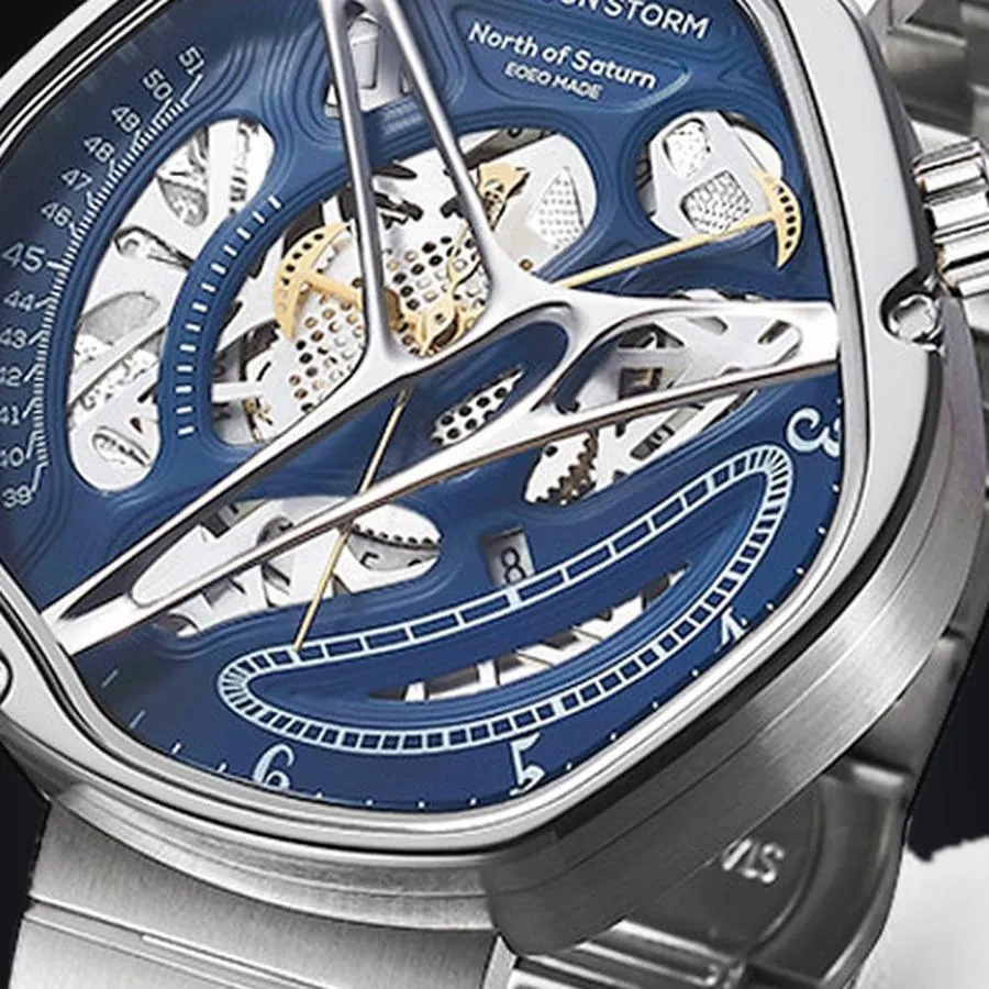 Hexagon Storm Tethys blue dial skeleton watch